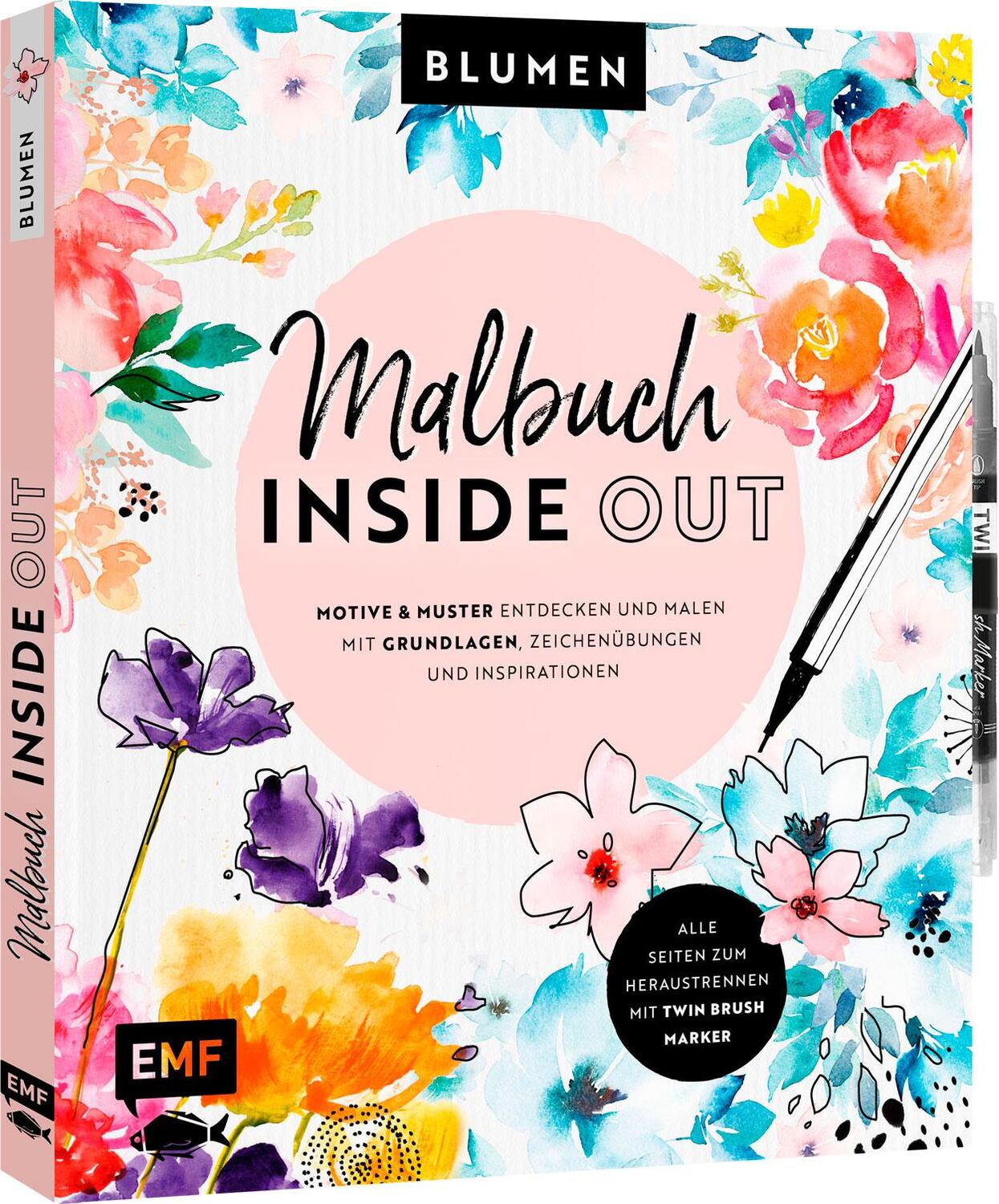 Cover: 9783745913583 | Malbuch Inside Out: Watercolor Blumen | Taschenbuch | Deutsch | 2022