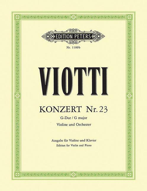 Cover: 9790014006587 | Konzert für Violine und Orchester Nr. 23 G-Dur | Viotti | Broschüre