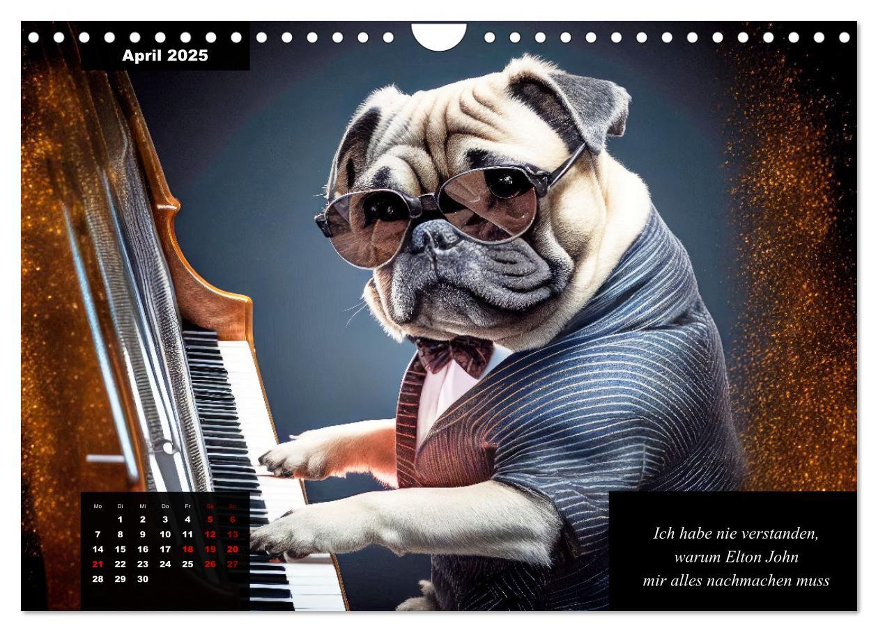 Bild: 9783383919053 | Der humoristische Mops-Kalender (Wandkalender 2025 DIN A4 quer),...