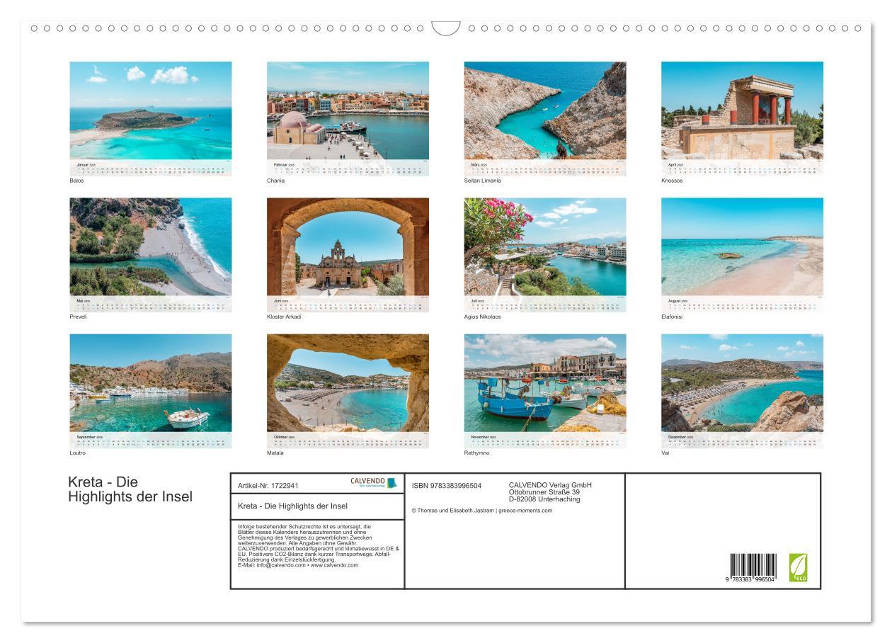 Bild: 9783383996504 | Kreta - Die Highlights der Insel (Wandkalender 2025 DIN A2 quer),...