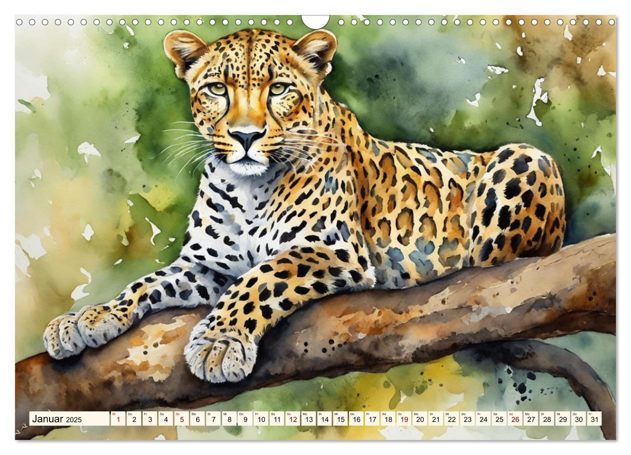 Bild: 9783383805820 | Zauberhafte Aquarelle von Afrikas Tierwelt (Wandkalender 2025 DIN...