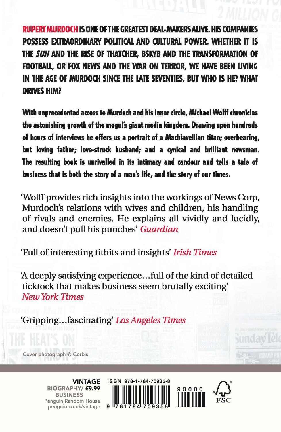 Rückseite: 9781784709358 | The Man Who Owns the News | Inside the Secret World of Rupert Murdoch