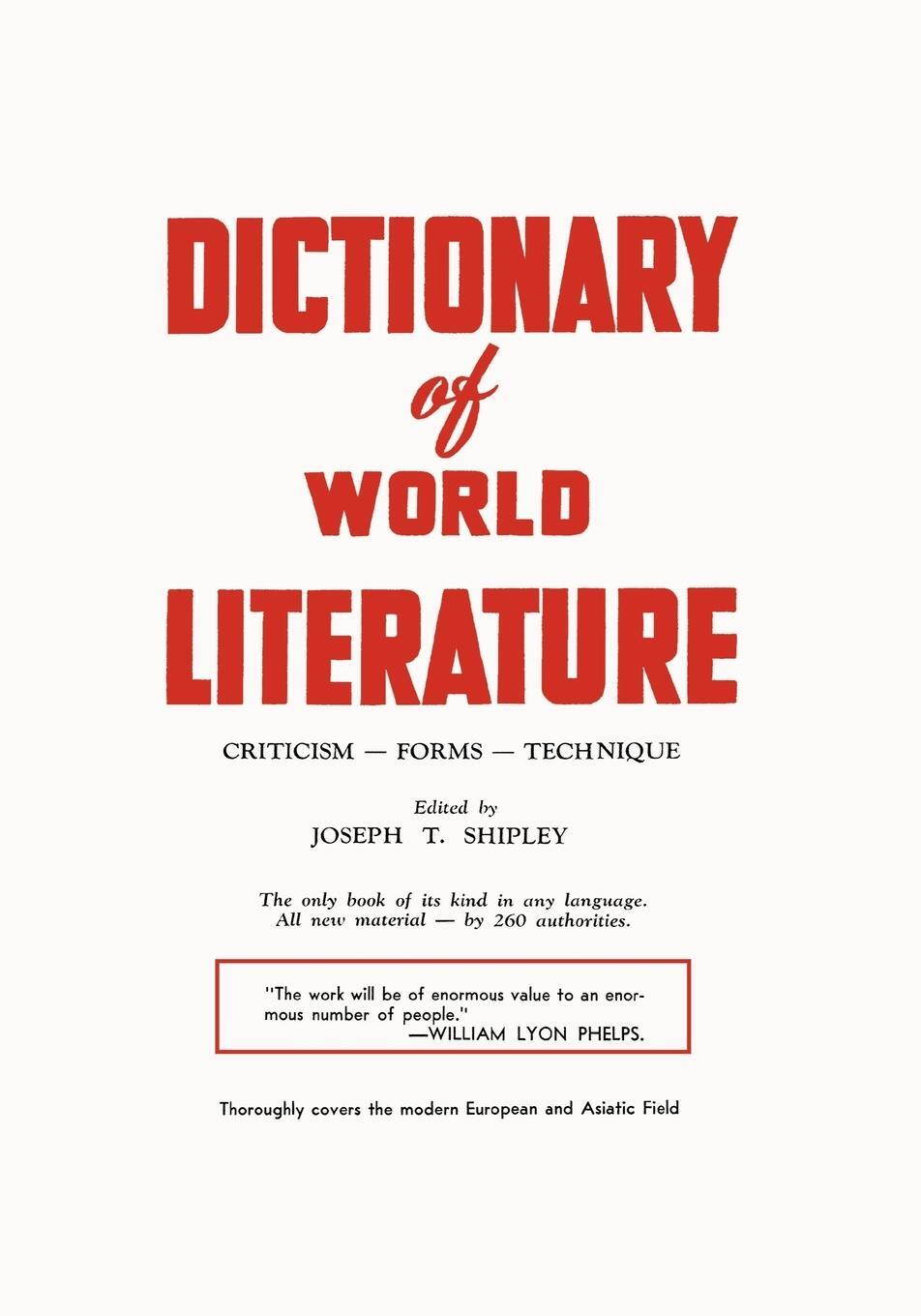 Cover: 9780806529271 | Dictionary of World Literature | Joseph T Shipley | Taschenbuch