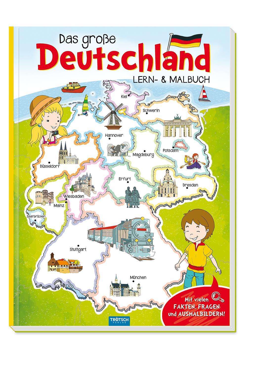 Cover: 9783965521742 | Das große Deutschland Lern und Malbuch | Trötsch Verlag GmbH & Co. KG