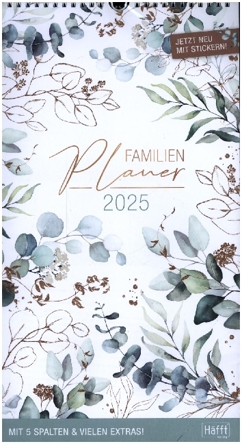 Cover: 4029357085467 | Familienplaner 2025 Wand-Kalender 5-spaltig 12 MONATE [Blattgold]