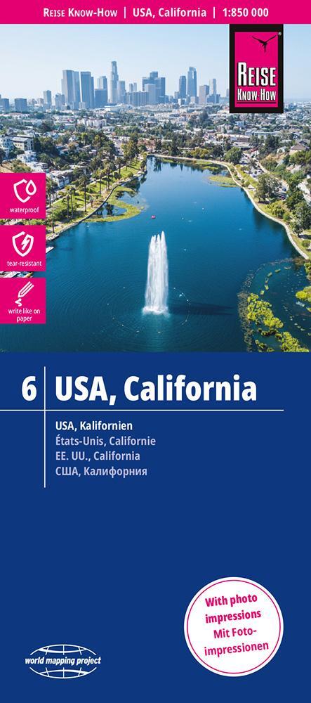 Cover: 9783831772957 | Reise Know-How Landkarte USA 06, Kalifornien (1:850.000) | 2 S. | 2023