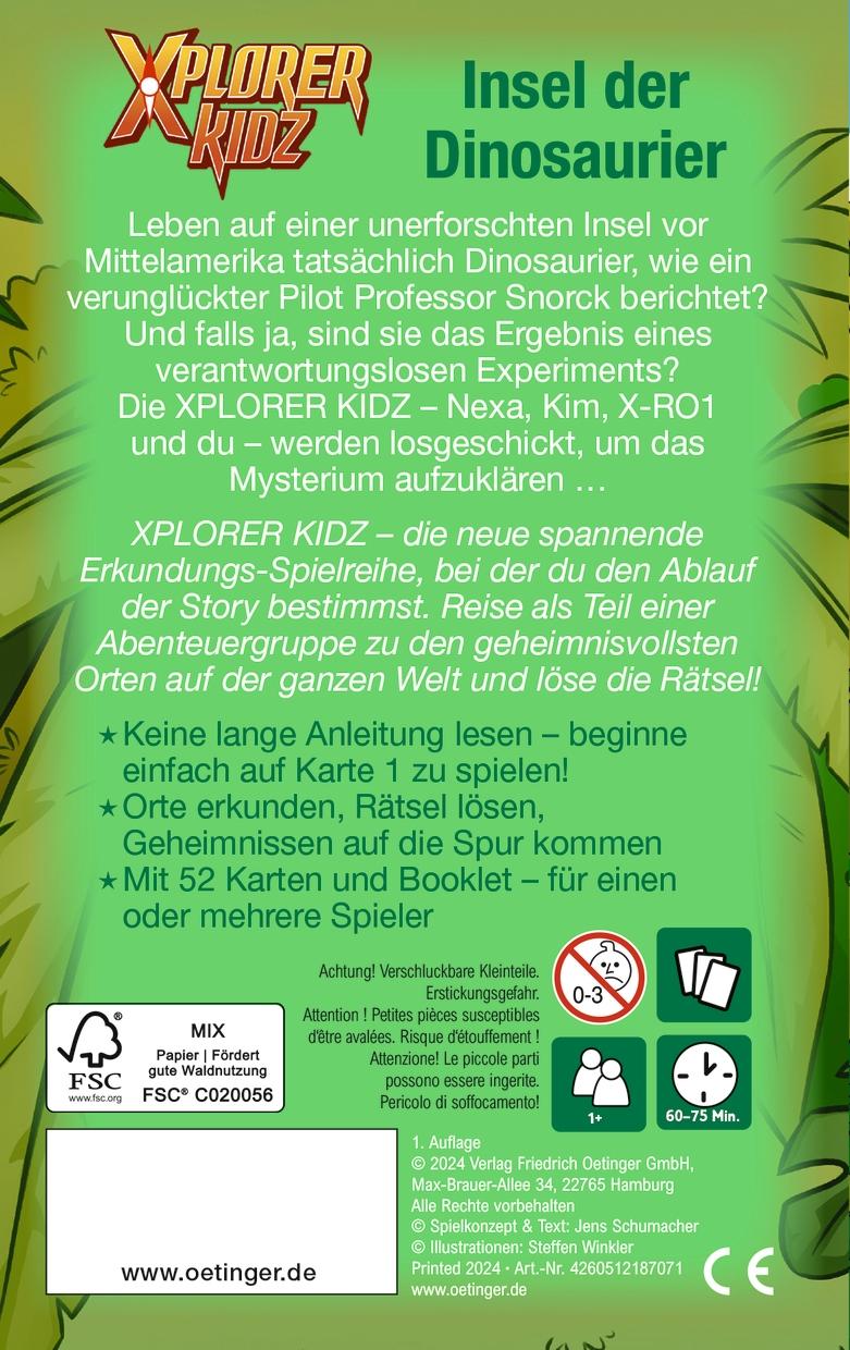 Rückseite: 4260512187071 | Xplorer Kidz. Insel der Dinosaurier | Jens Schumacher | Spiel | 52 S.