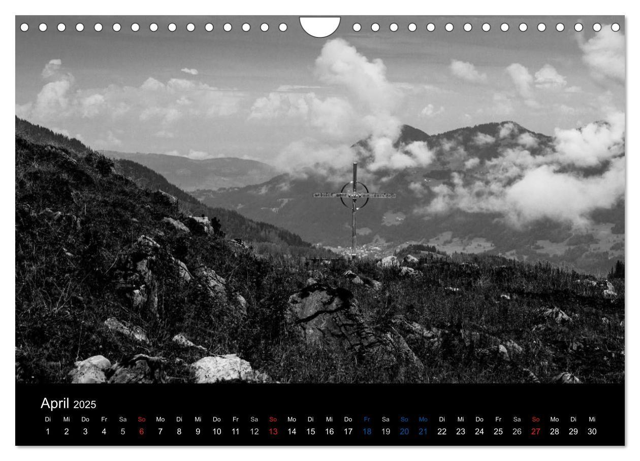 Bild: 9783435660377 | BERGE IN SCHWARZ WEISS (Wandkalender 2025 DIN A4 quer), CALVENDO...