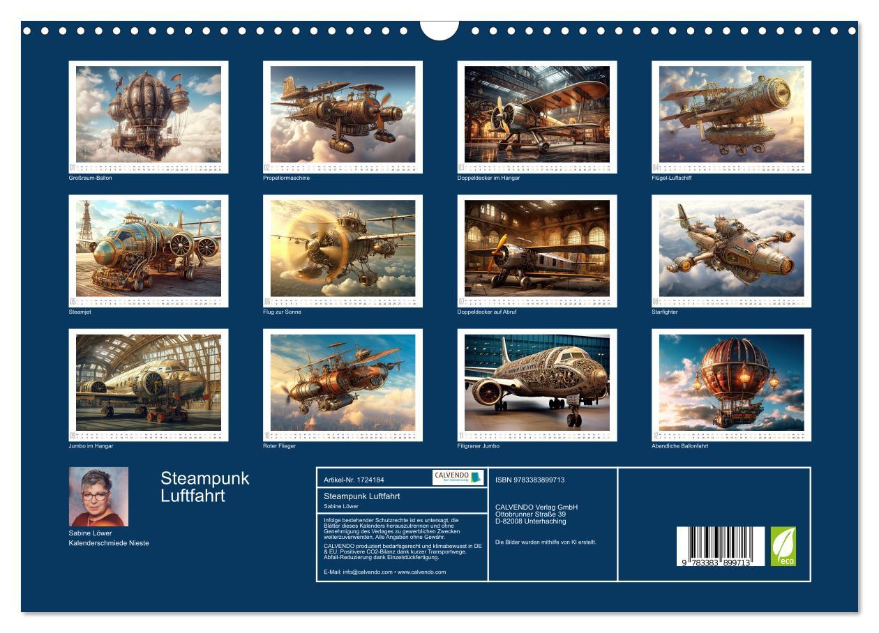 Bild: 9783383899713 | Steampunk Luftfahrt (Wandkalender 2025 DIN A3 quer), CALVENDO...