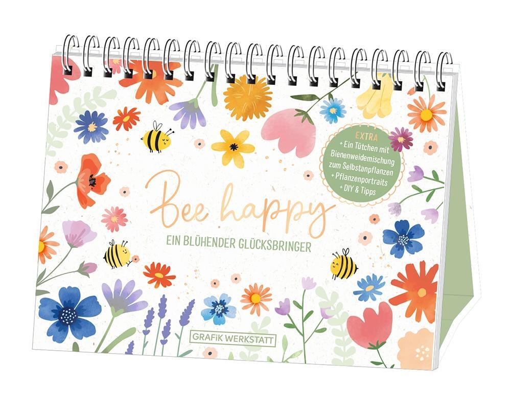 Cover: 9783986360542 | Bee Happy | Spiralbuch | GRAFIK WERKSTATT Das Original | Taschenbuch