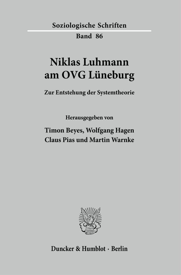 Cover: 9783428159321 | Niklas Luhmann am OVG Lüneburg. | Zur Entstehung der Systemtheorie.