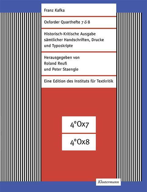 Cover: 9783465046561 | Oxforder Quarthefte 7 &amp; 8 / Franz-Kafka-Heft 12 | Franz Kafka | Buch