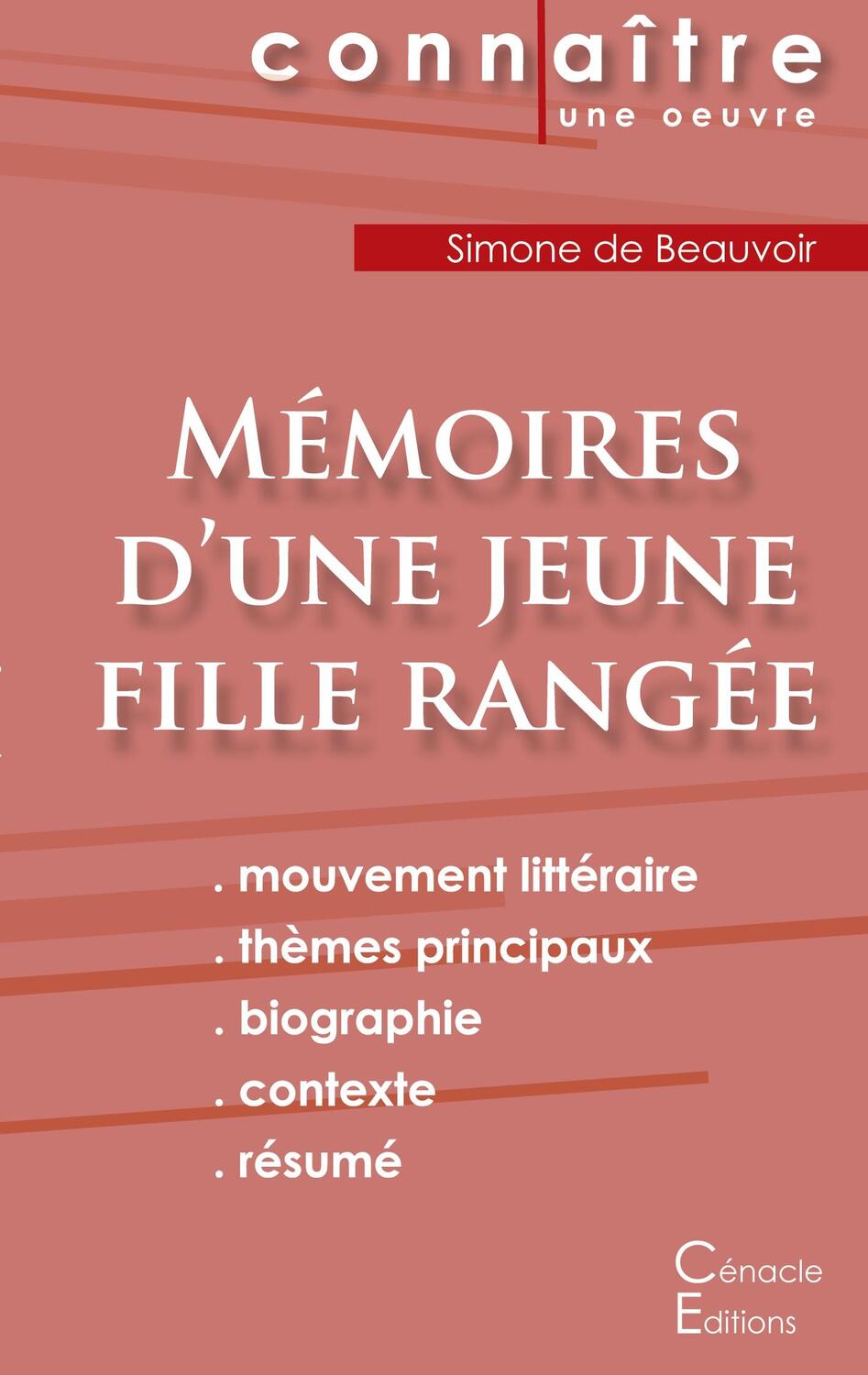 Cover: 9782367886589 | Fiche de lecture Mémoires d'une jeune fille rangée de Simone de...