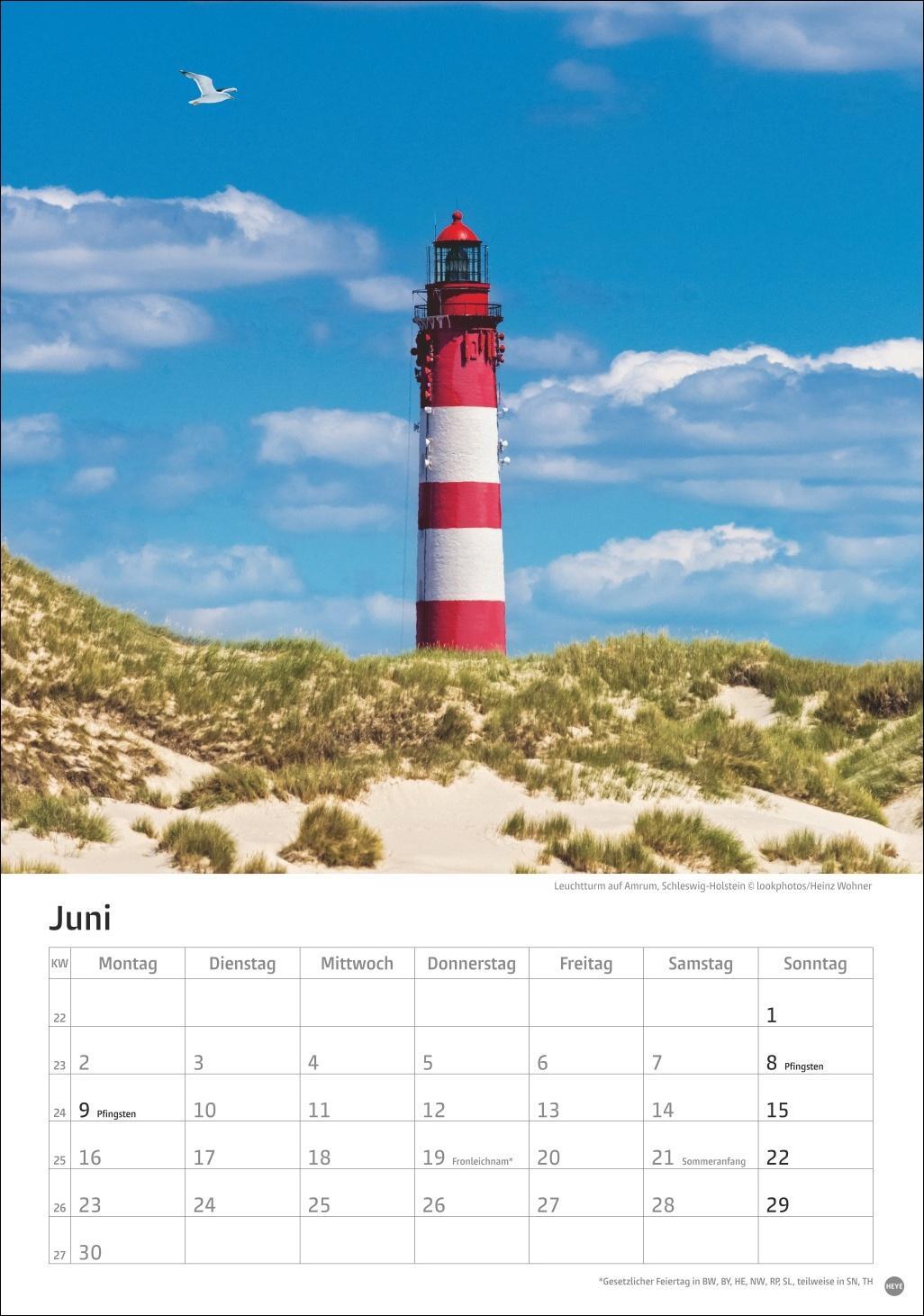 Bild: 9783756405565 | Deutschlands Küsten Kalender 2025 | Heye | Kalender | Spiralbindung