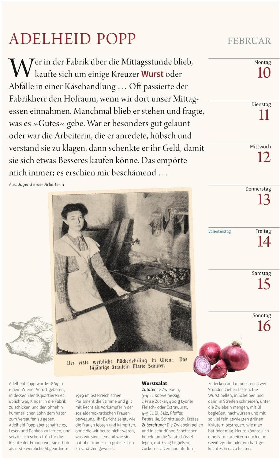 Bild: 9783840041068 | Der literarische Küchenkalender Wochenkalender 2025 | Schönfeldt