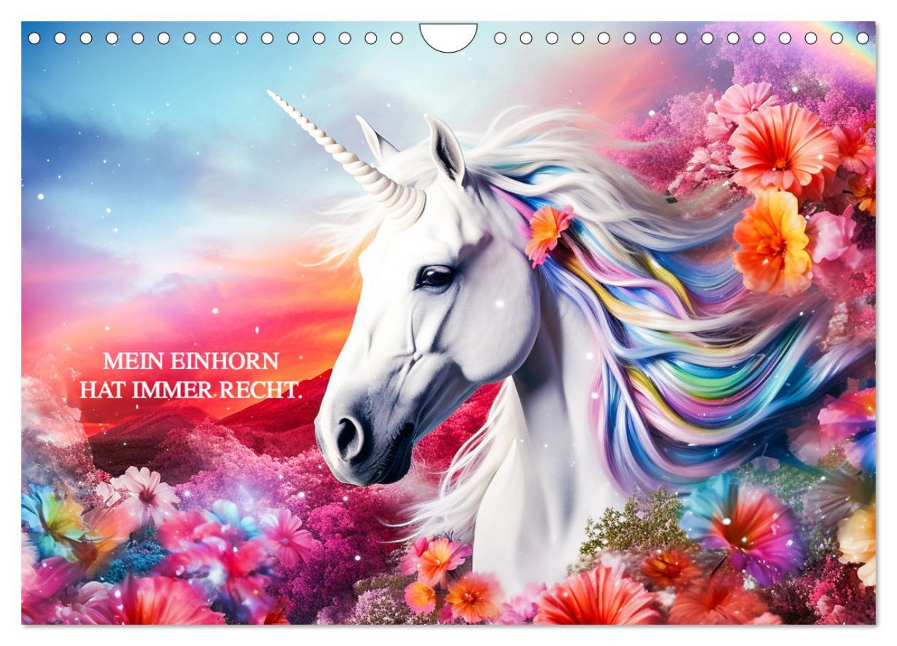 Bild: 9783383845666 | Einhorn und coole Sprüche (Wandkalender 2025 DIN A4 quer), CALVENDO...