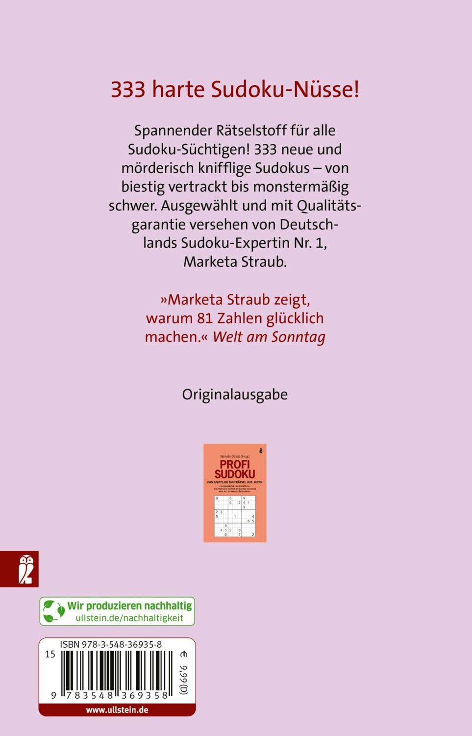 Rückseite: 9783548369358 | Monster-Sudoku | Die ultimative Herausforderung | Marketa Straub