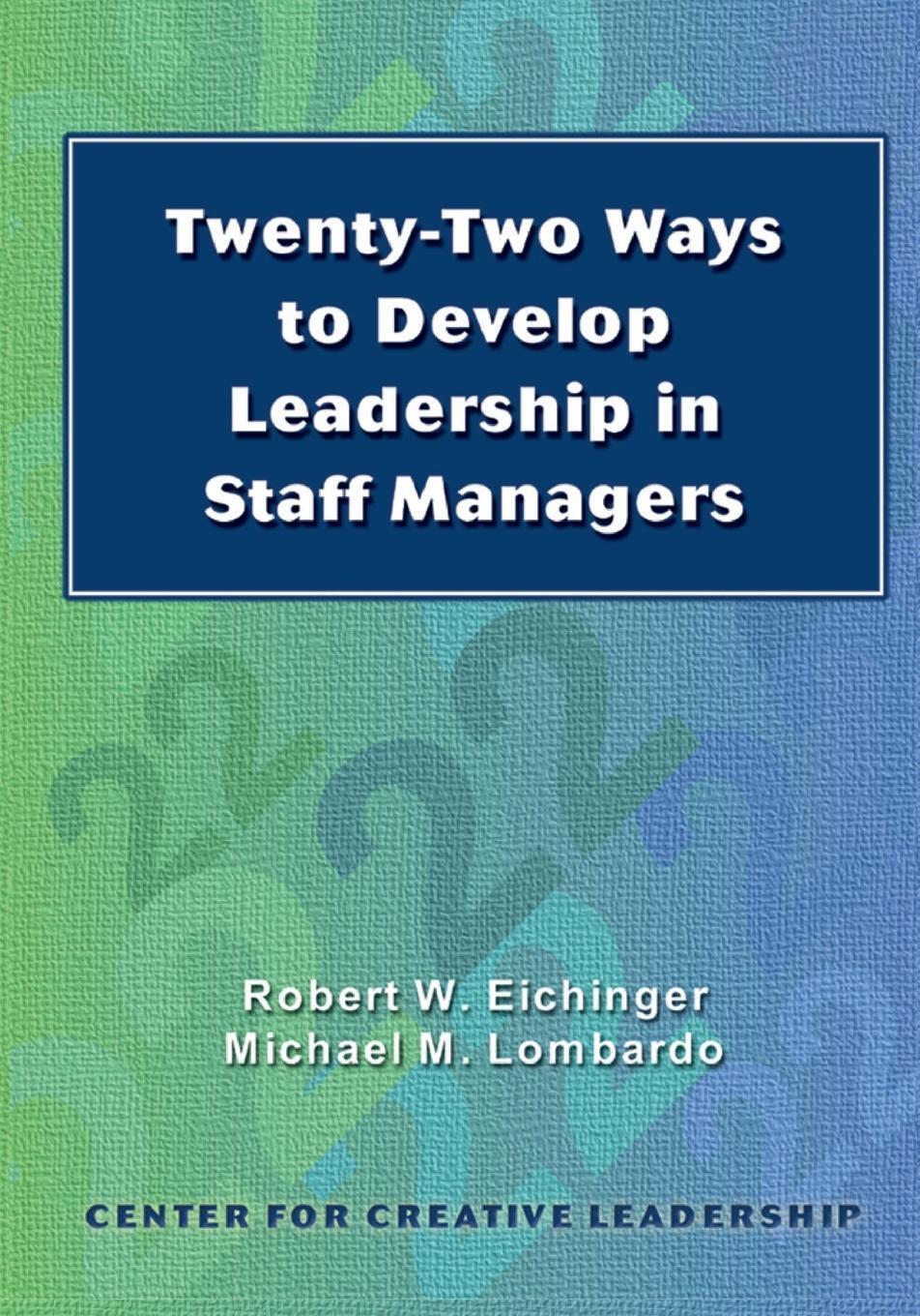Cover: 9781882197842 | Twenty-Two Ways to Develop Leadership in Staff Managers | Lombardo