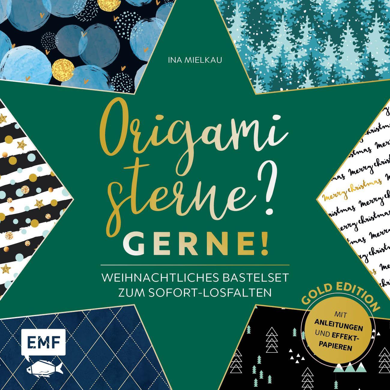 Cover: 9783745900439 | Origamisterne? Gerne! - Gold Edition - Weihnachtliches Bastelset...