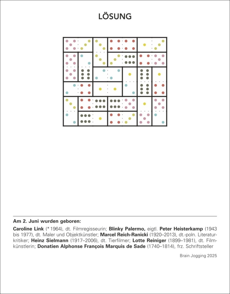 Bild: 9783840033254 | Brain Jogging Tagesabreißkalender 2025 - Gedächtnis, Konzentration,...