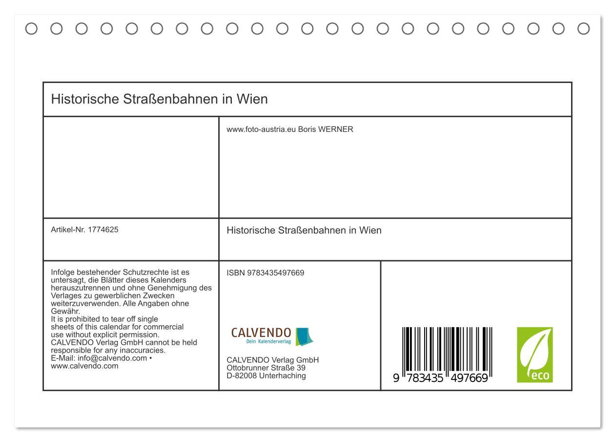 Bild: 9783435497669 | Historische Straßenbahnen in Wien (Tischkalender 2025 DIN A5 quer),...