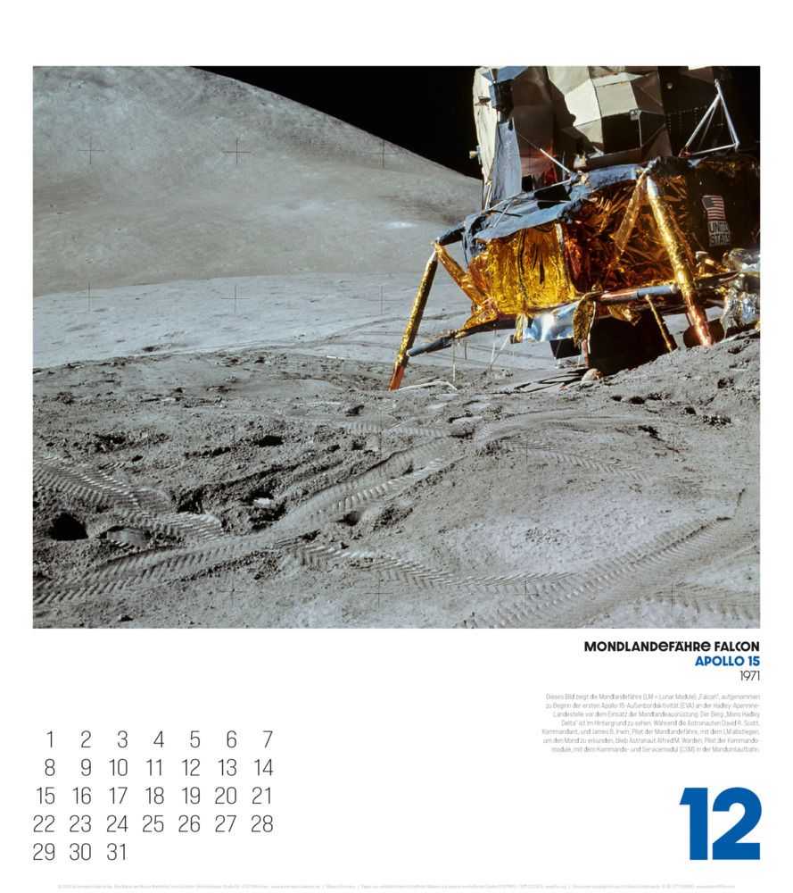 Bild: 9783838425085 | The Apollo Archives Kalender 2025 | Ackermann Kunstverlag | Kalender