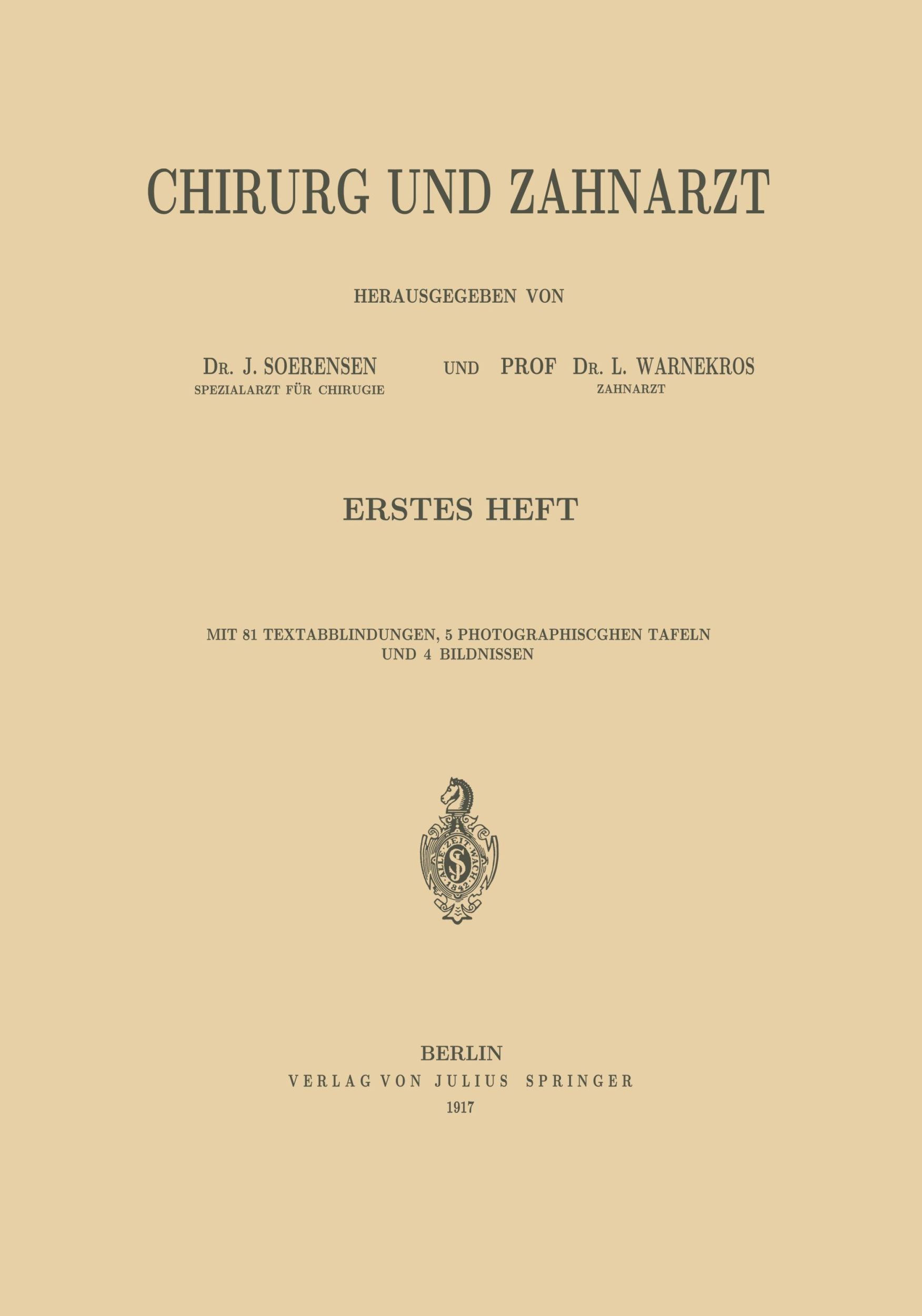 Cover: 9783642894794 | Chirurg und Zahnarzt | L. Warnekros (u. a.) | Taschenbuch | Paperback