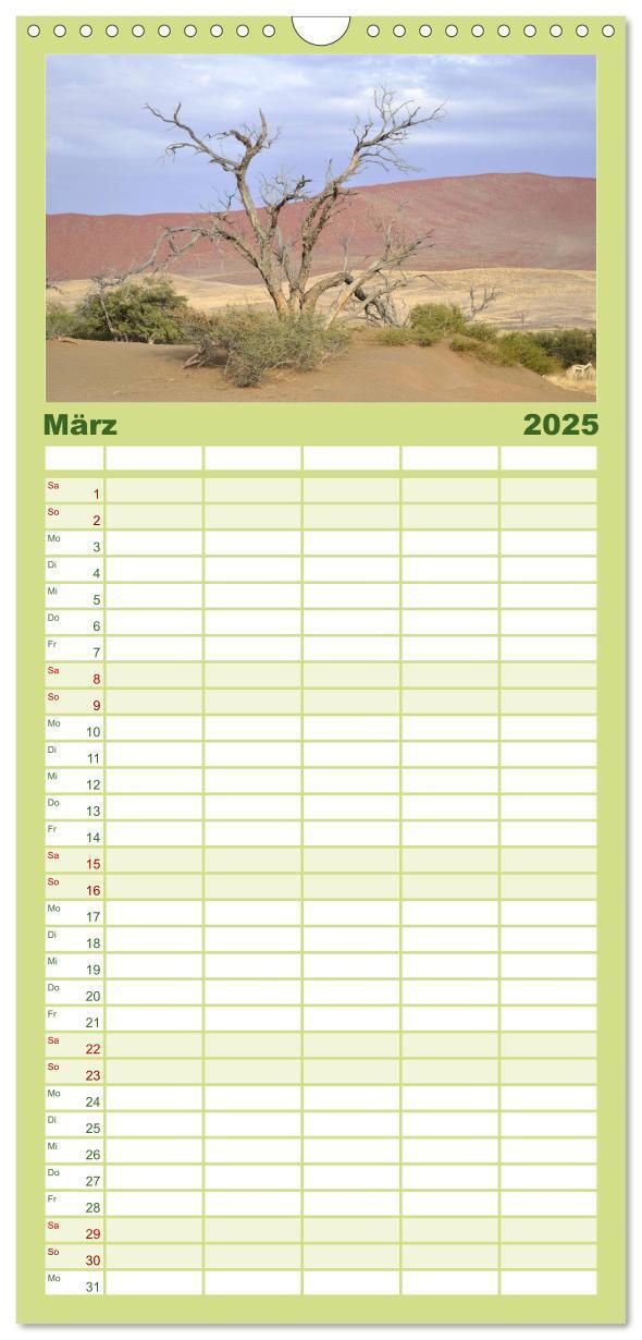 Bild: 9783457122051 | Familienplaner 2025 - Namibia mit 5 Spalten (Wandkalender, 21 x 45...