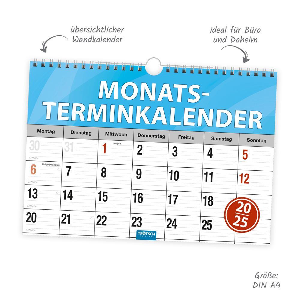 Bild: 4251901507297 | Trötsch Monatsterminer Monatsterminkalender 2025 mit Wire-O-Bindung