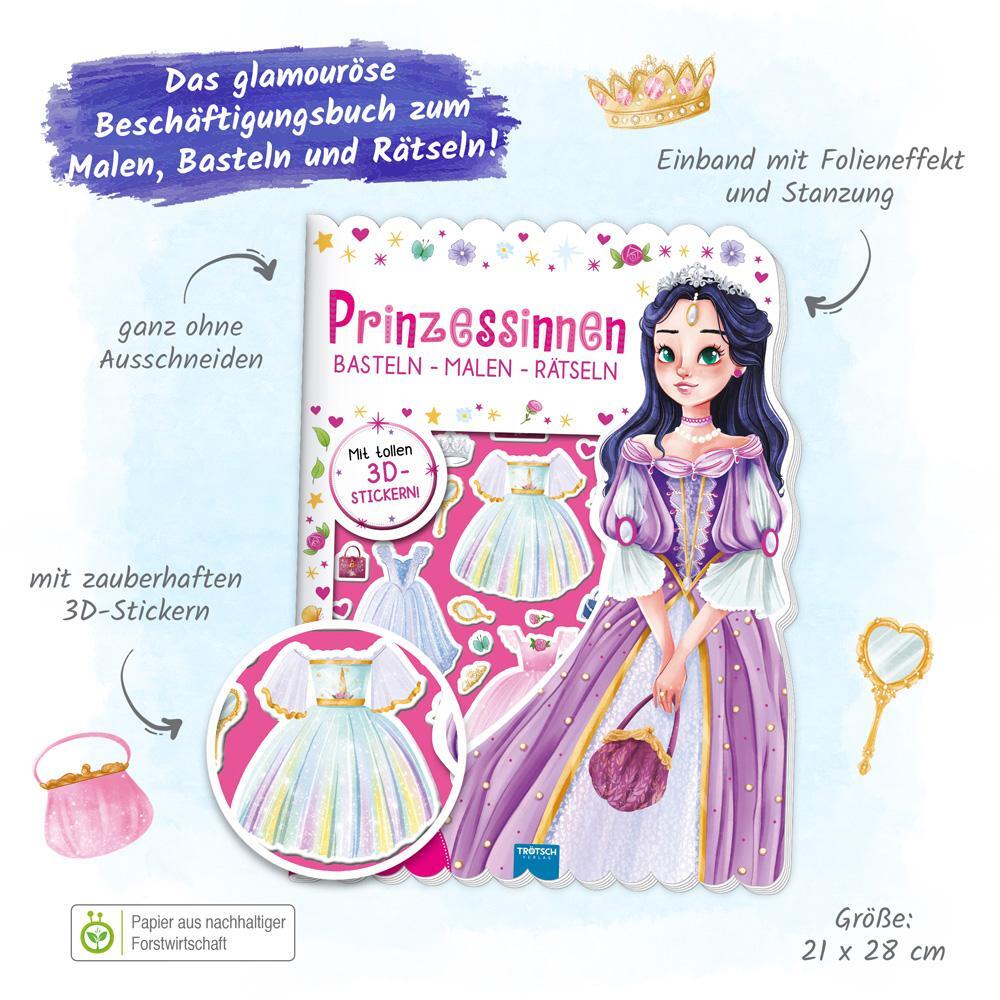 Bild: 9783988021564 | Trötsch Beschäftigungsbuch Malbuch Bastelbuch Prinzessinnen | KG