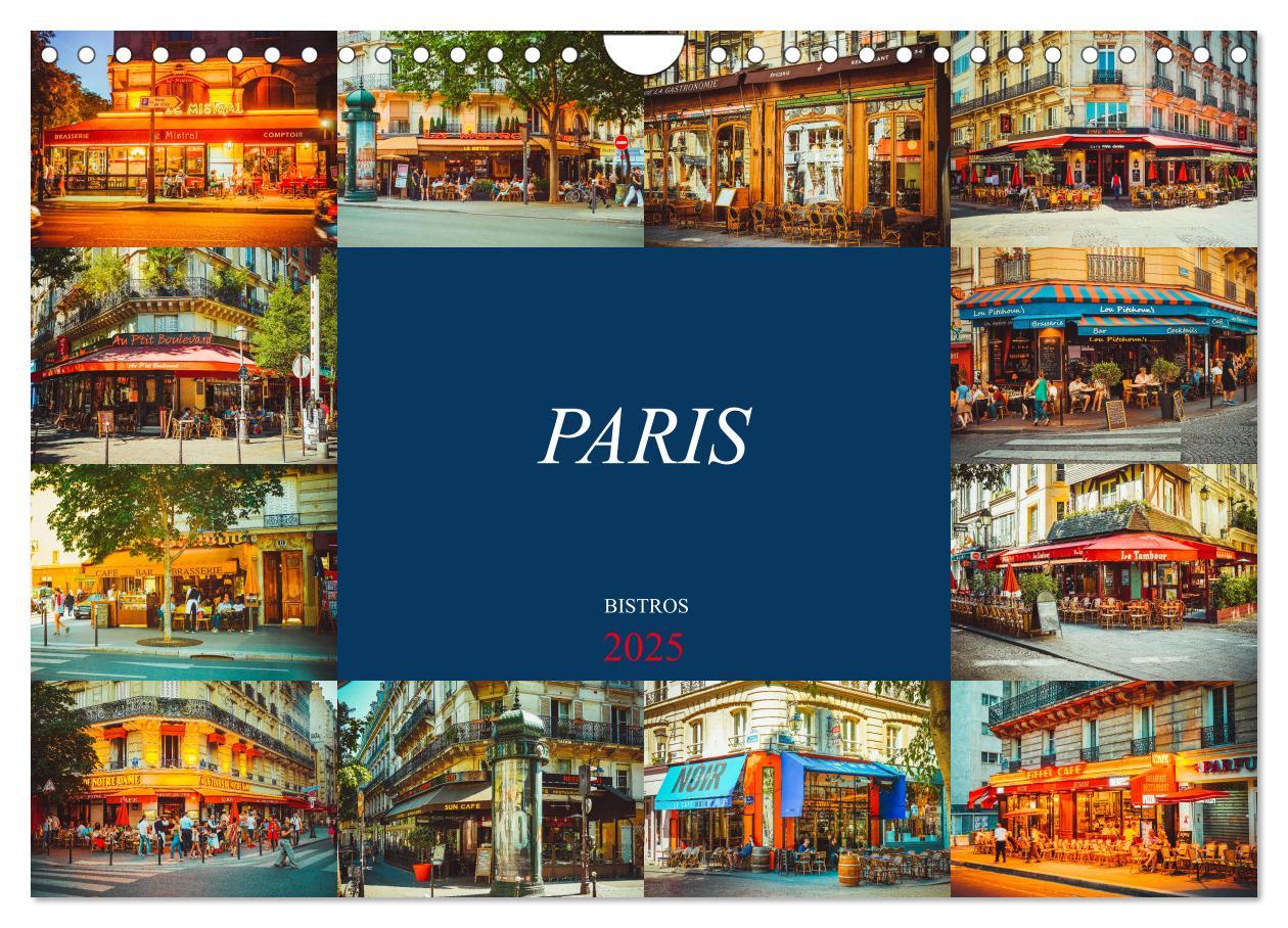 Cover: 9783435366729 | Paris Bistros (Wandkalender 2025 DIN A4 quer), CALVENDO Monatskalender