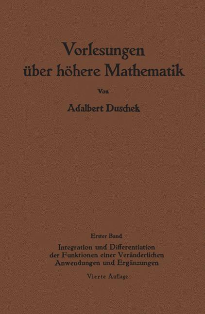 Cover: 9783709176924 | Vorlesungen über höhere Mathematik | Adalbert Duschek | Taschenbuch