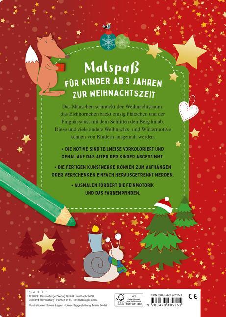 Bild: 9783473489251 | Ravensburger Weihnachtsmalbuch - 48 Ausmalbilder für Kinder ab 3...