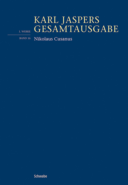Cover: 9783796546020 | Nikolaus Cusanus | Karl Jaspers | Taschenbuch | Leinenkaschiert | LII