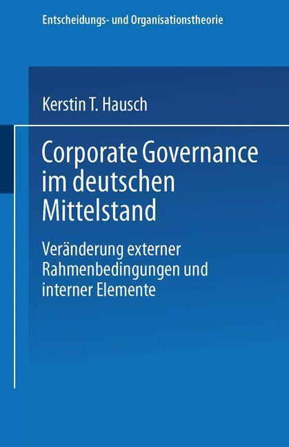 Cover: 9783824407446 | Corporate Governance im deutschen Mittelstand | Kerstin T. Hausch