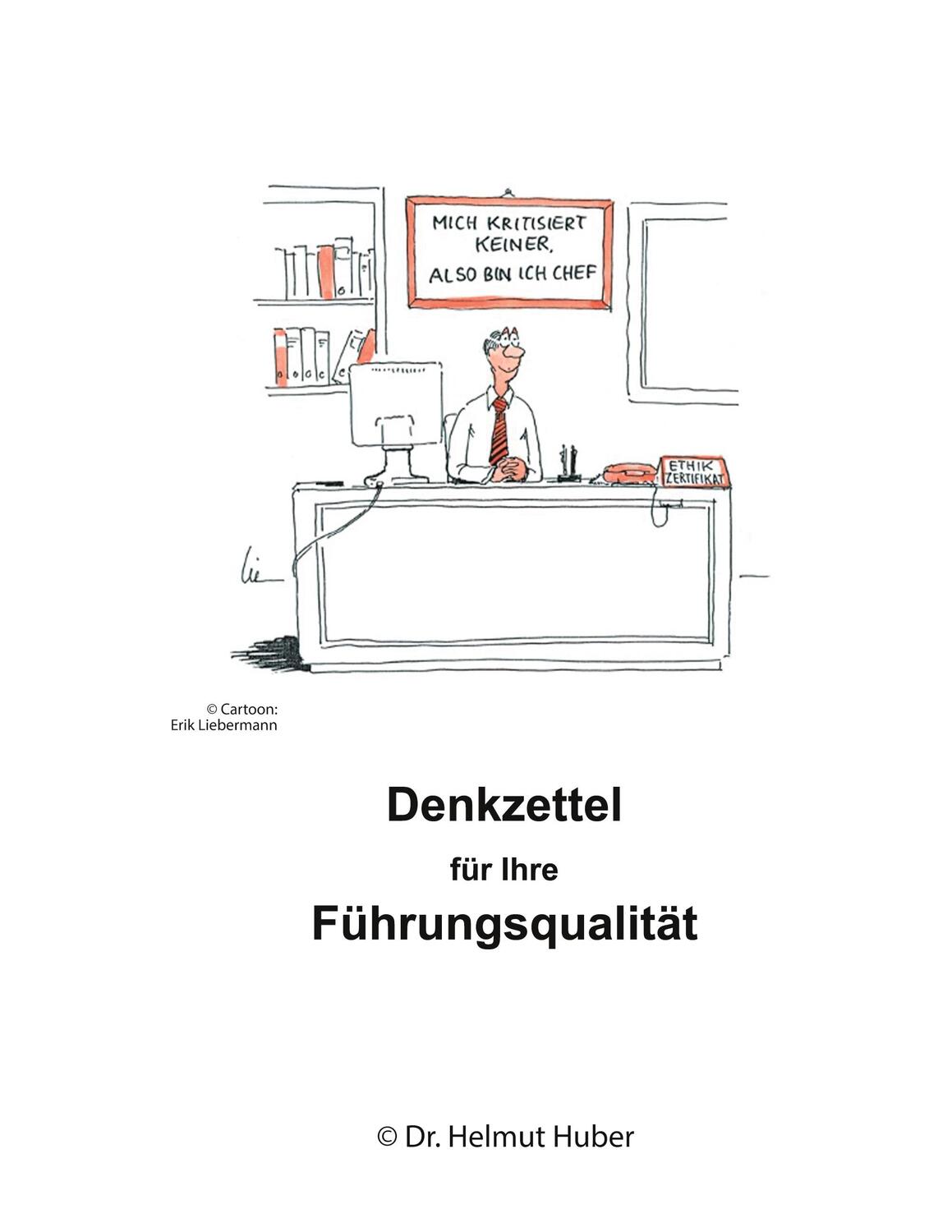 Cover: 9783751999809 | Denkzettel für Ihre Führungsqualität | Helmut Huber | Taschenbuch