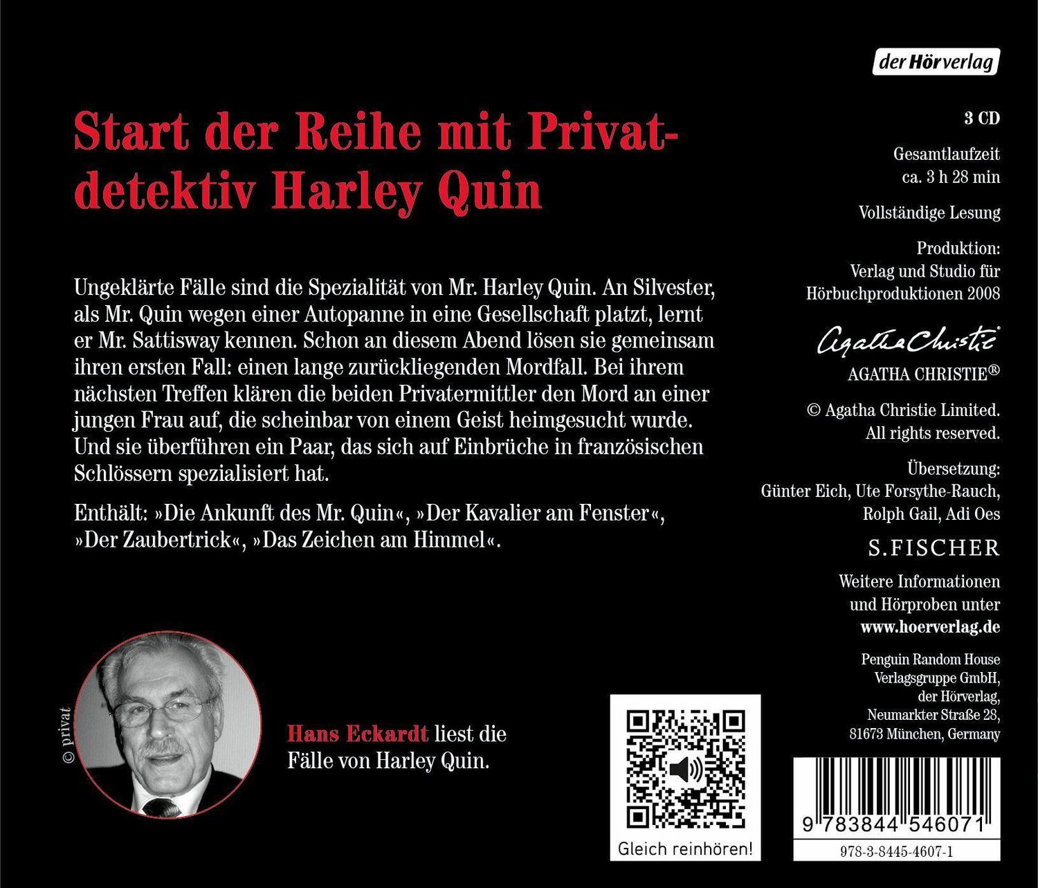 Bild: 9783844546071 | Der seltsame Mister Quin 1 | Agatha Christie | Audio-CD | Deutsch