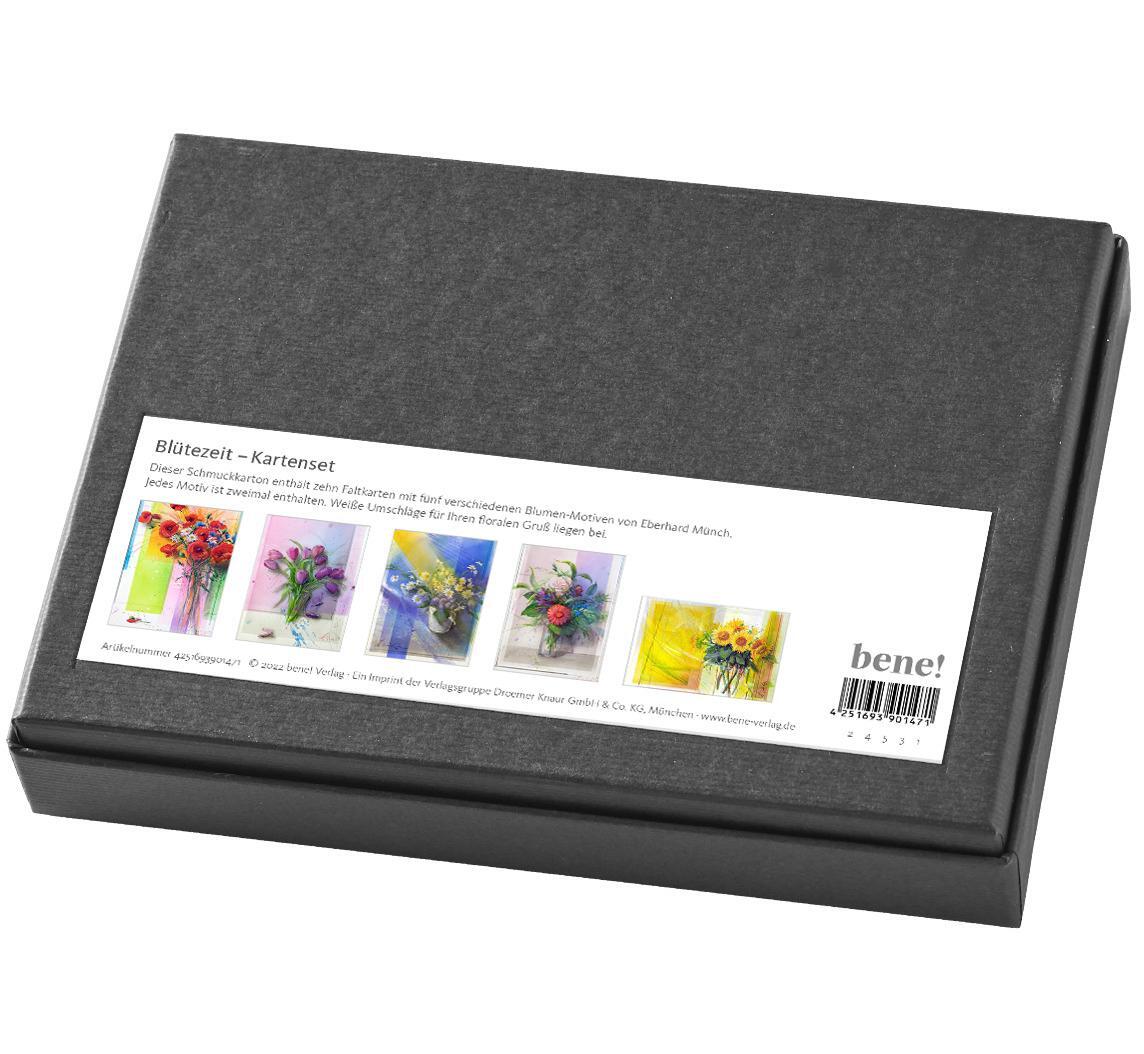 Rückseite: 4251693901471 | Blütezeit - Kartenset | 10 Faltkarten im Schmuckkarton | Münch | Stück