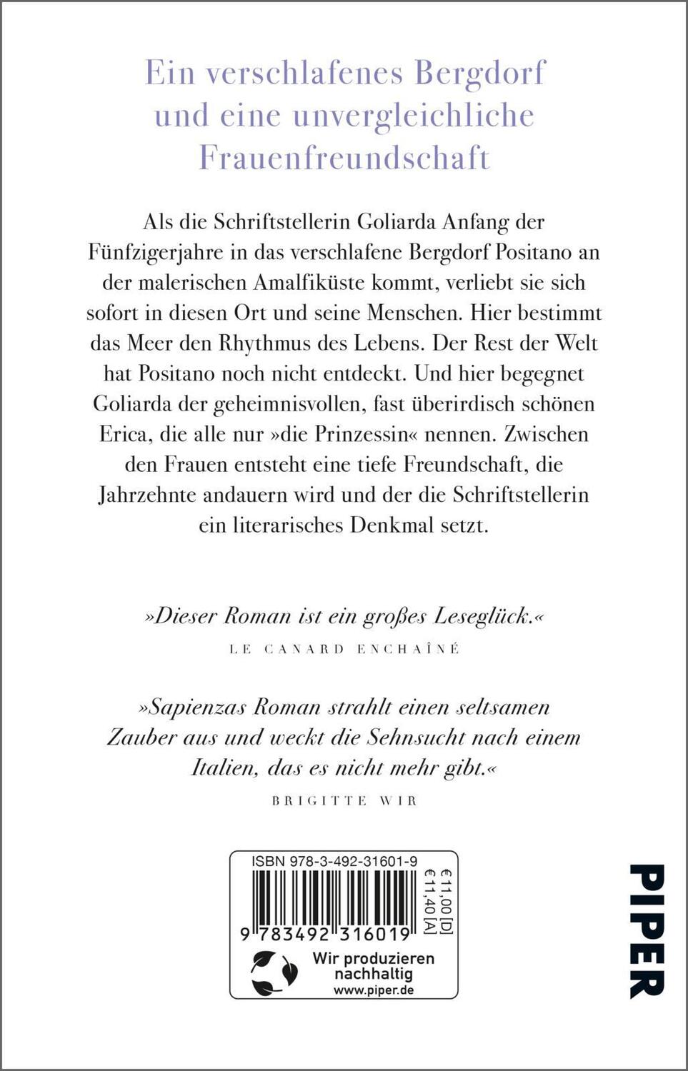 Rückseite: 9783492316019 | Wiedersehen in Positano | Roman | Goliarda Sapienza | Taschenbuch