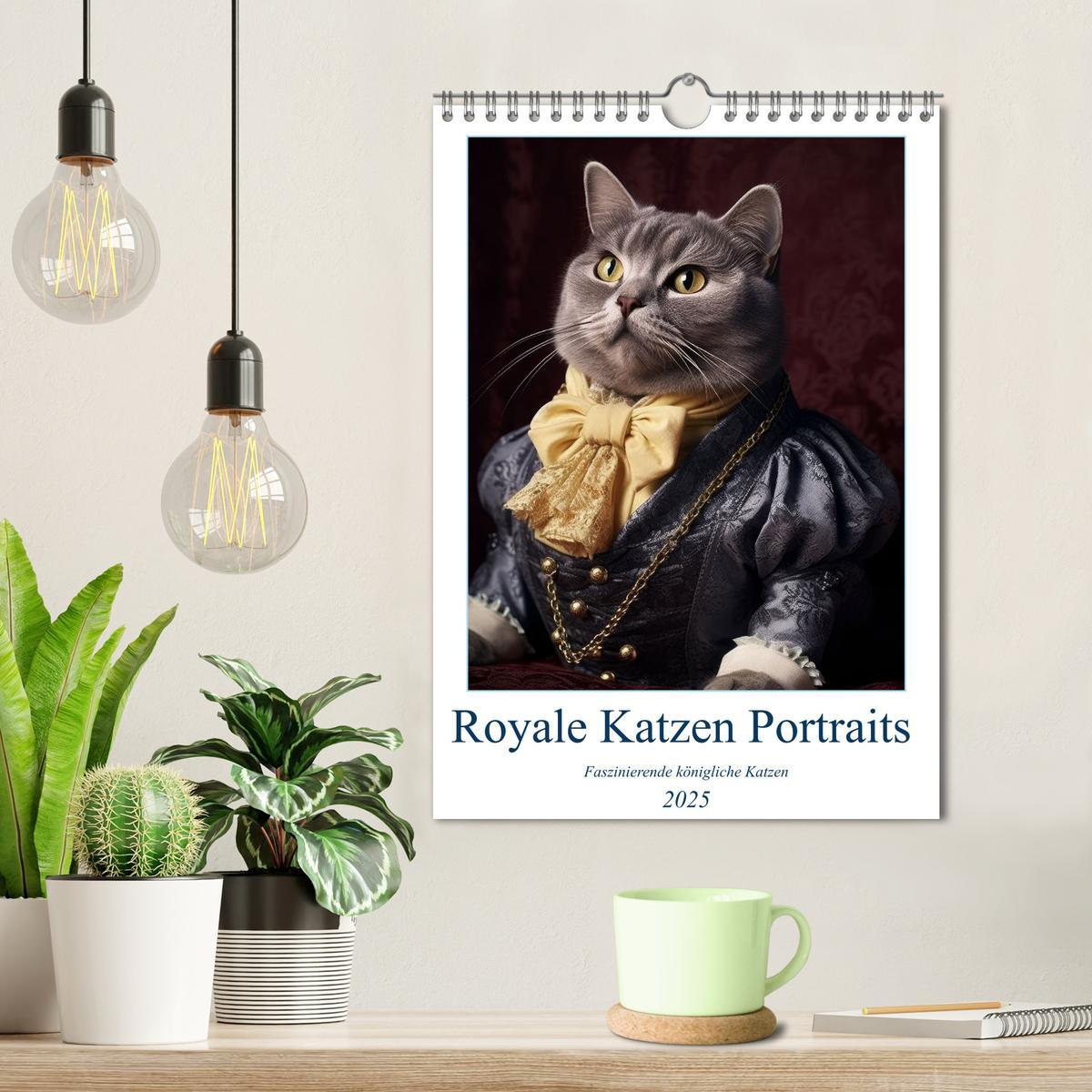 Bild: 9783435868148 | Royale Katzen Portraits (Wandkalender 2025 DIN A4 hoch), CALVENDO...