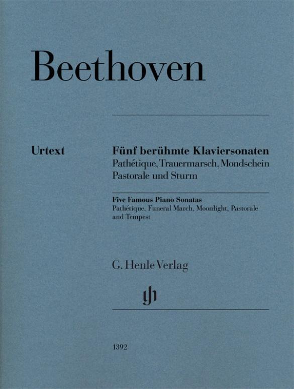 Cover: 9790201813929 | Fünf berühmte Klaviersonaten op. 13, op. 26, op. 27 Nr. 2, op. 28...