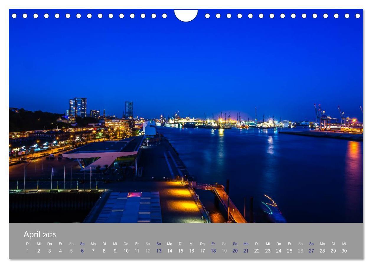 Bild: 9783435662890 | Hamburger Hafen - Im Zauber der Nacht (Wandkalender 2025 DIN A4...