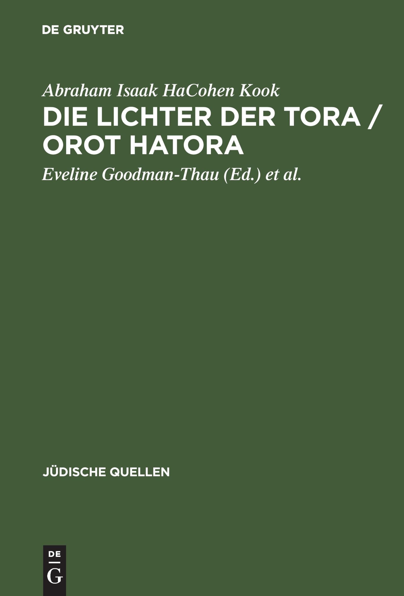 Cover: 9783050025155 | Die Lichter der Tora / Orot HaTora | Abraham Isaak Hacohen Kook | Buch