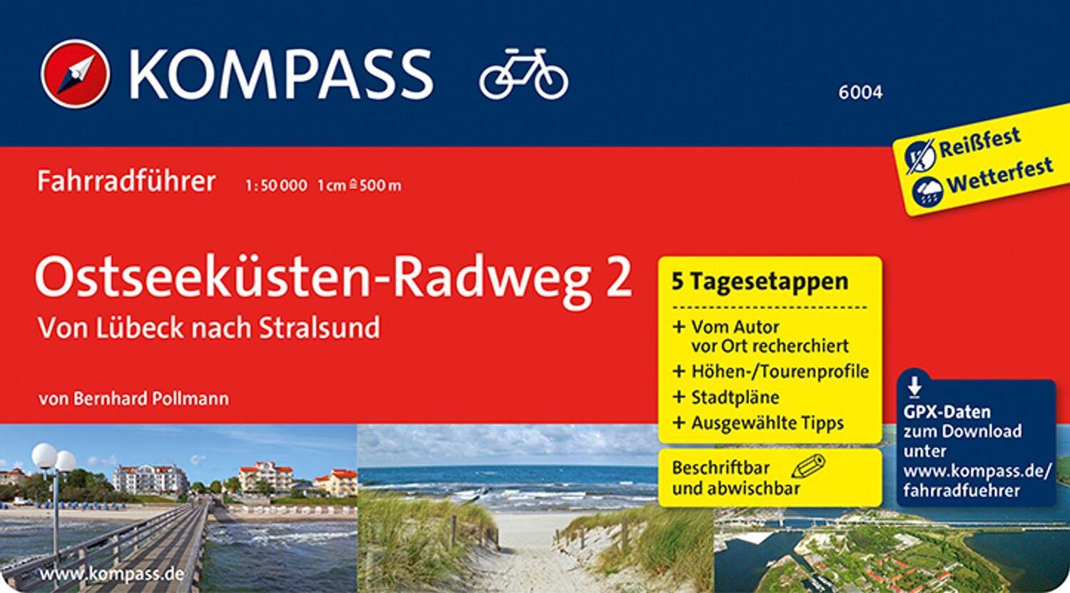 Cover: 9783850263993 | KOMPASS Fahrradführer Ostseeküsten-Radweg 2, von Lübeck nach Stralsund