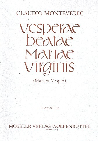 Cover: 9790203770022 | Vesperae Beatae Mariae Virginis | Karl Heinrich Möseler Verlag