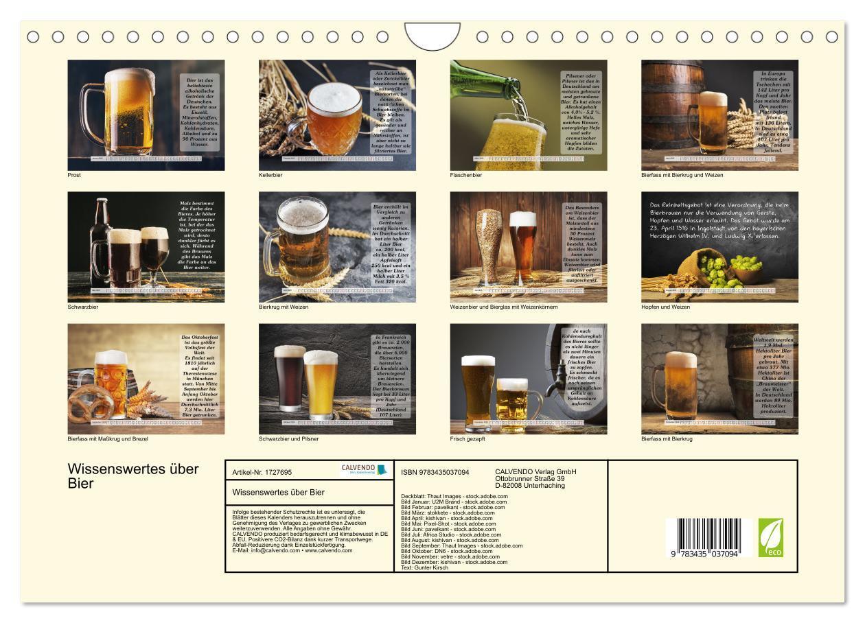 Bild: 9783435037094 | Wissenswertes über Bier (Wandkalender 2025 DIN A4 quer), CALVENDO...