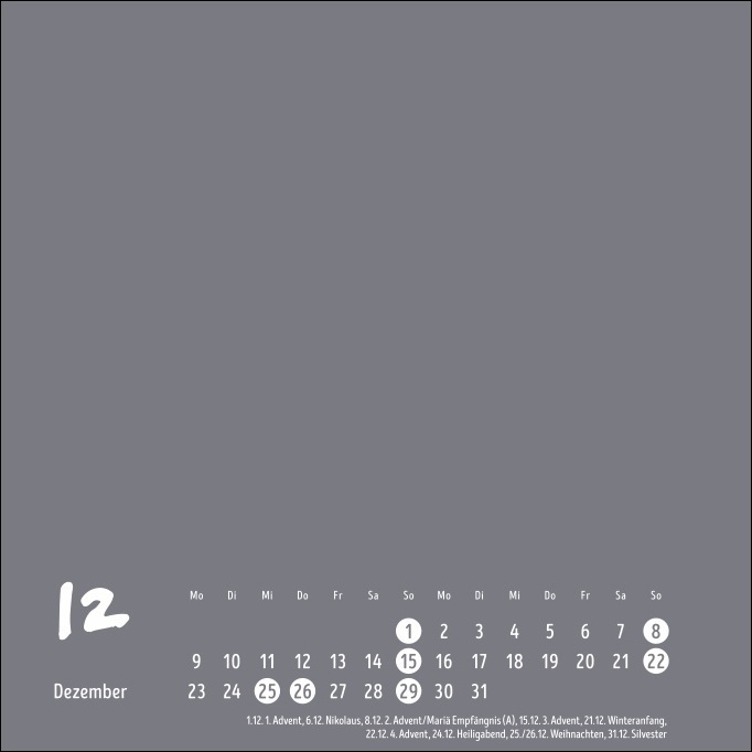 Bild: 9783756401994 | Bastelkalender 2024 anthrazit klein. Blanko-Kalender zum Basteln...