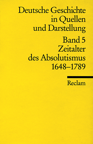 Cover: 9783150170052 | Deutsche Geschichte in Quellen und Darstellung. Bd.5 | Taschenbuch