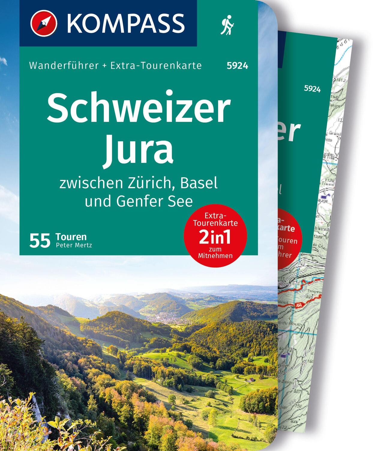 Cover: 9783991218449 | KOMPASS Wanderführer Schweizer Jura, 55 Touren | Peter Mertz | Buch