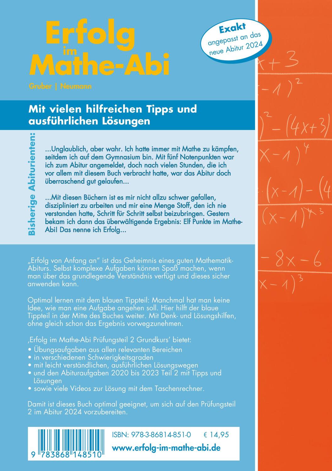 Rückseite: 9783868148510 | Erfolg im Mathe-Abi 2024 Hessen Grundkurs Prüfungsteil 2:...